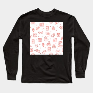 Romantic Valentine Day seamless pattern Long Sleeve T-Shirt